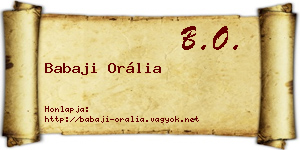 Babaji Orália névjegykártya