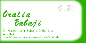 oralia babaji business card
